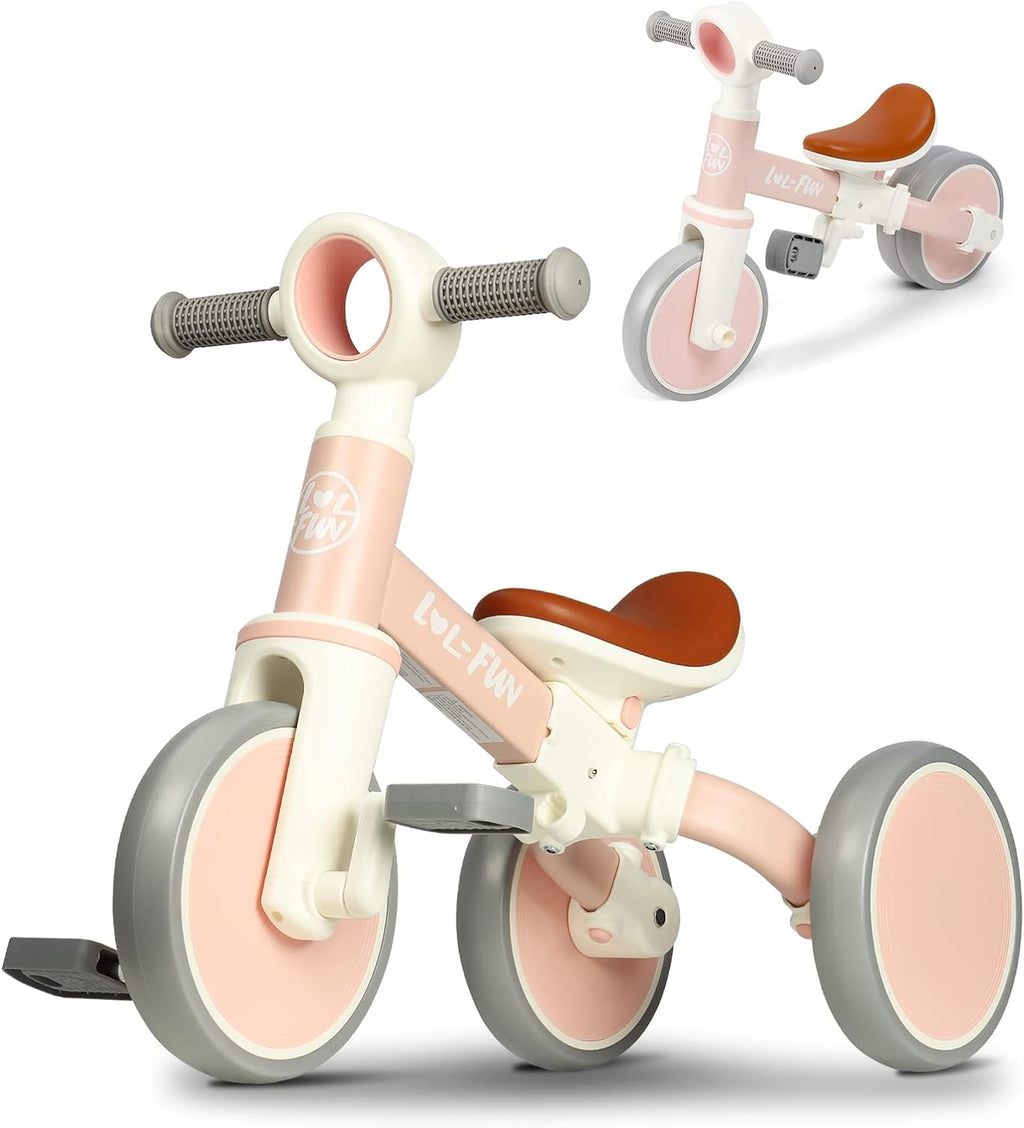 Baby Balance Bike for 1 2 Year Old Boys Girls Gift. 4 in 1 Kids Tricycle for Toddlers 1-3 with Easy Assembly Removable Pedal