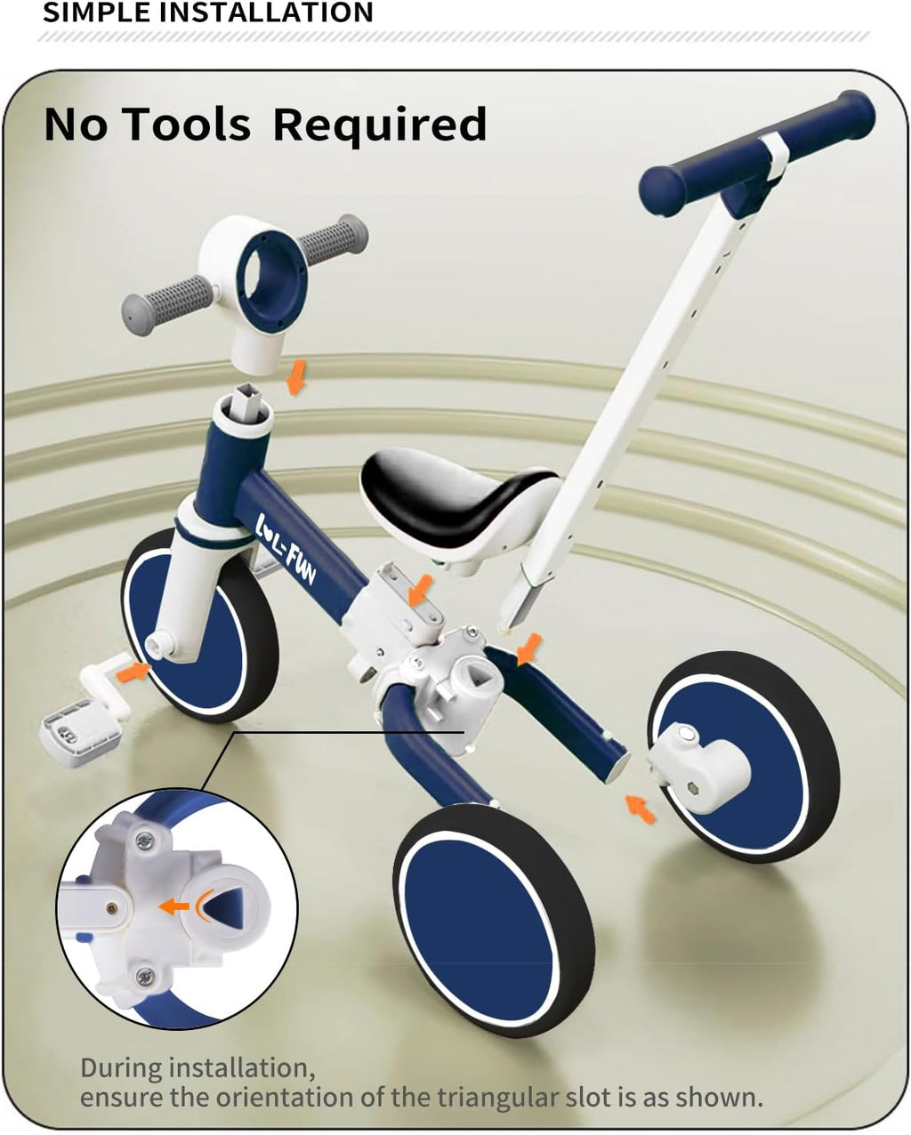 5 in 1 Toddler Tricycles for 1-3 Year Olds Boys Girls Toy with Parent Steering Push Handle, Baby Balance Bike 1 Year Old Kids Gift