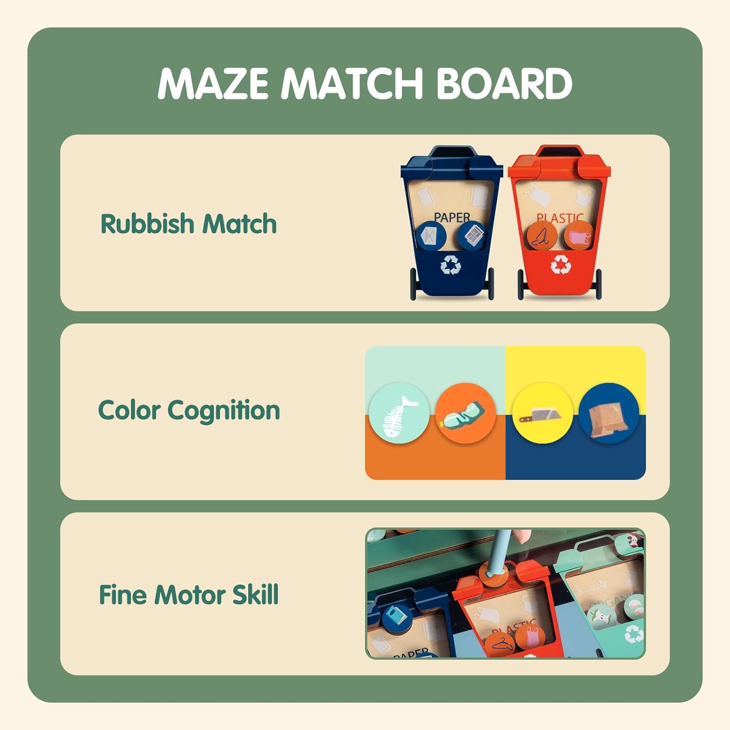 Magnetic Color Maze for Toddler 1-3, Magnetic Color Sorting Game for Kids Ages 3-5, Montessori Magnetic Toys for 1 2 3 Year Old Boys Girls Gift