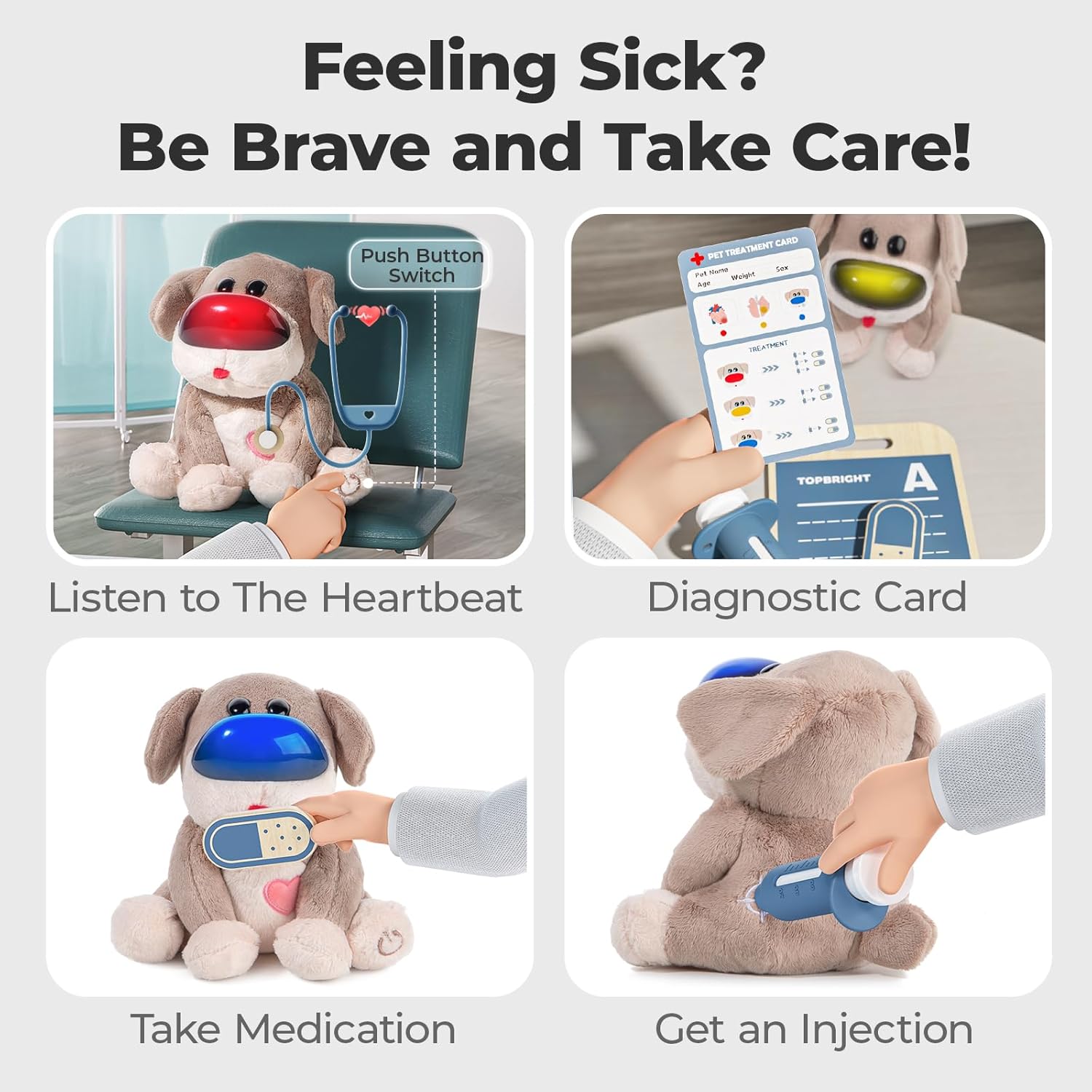 Doctor Kit for Toddlers 3-5, Pretend Veterinarian Playset for Kids, Kids Doctors Vet Play Set for 3 4 5 Year Girls Boys Toys Gifts