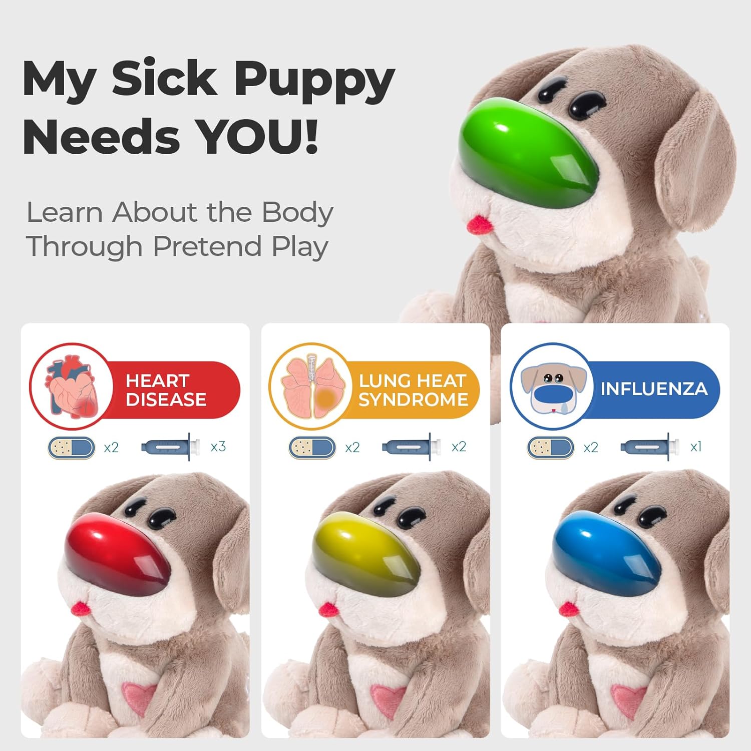 Doctor Kit for Toddlers 3-5, Pretend Veterinarian Playset for Kids, Kids Doctors Vet Play Set for 3 4 5 Year Girls Boys Toys Gifts