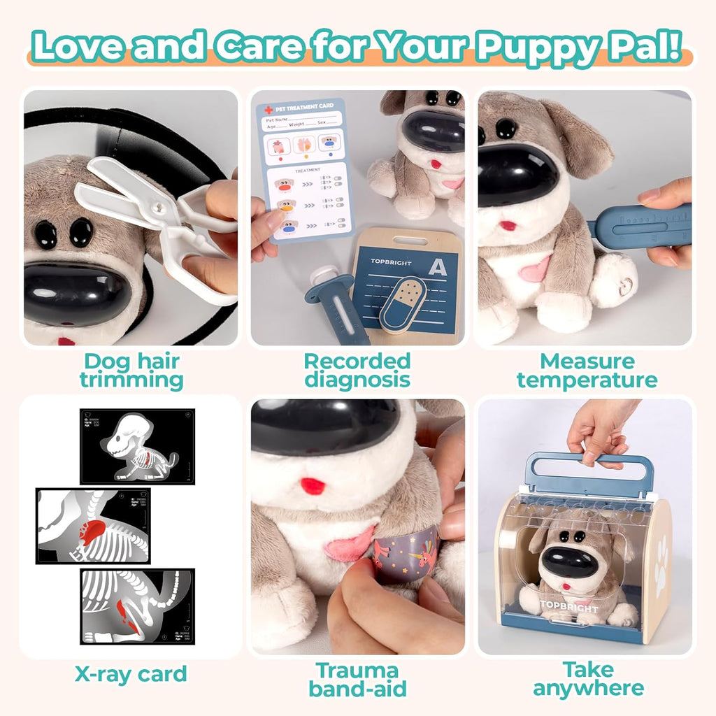 Doctor Kit for Toddlers 3-5, Pretend Veterinarian Playset for Kids, Kids Doctors Vet Play Set for 3 4 5 Year Girls Boys Toys Gifts