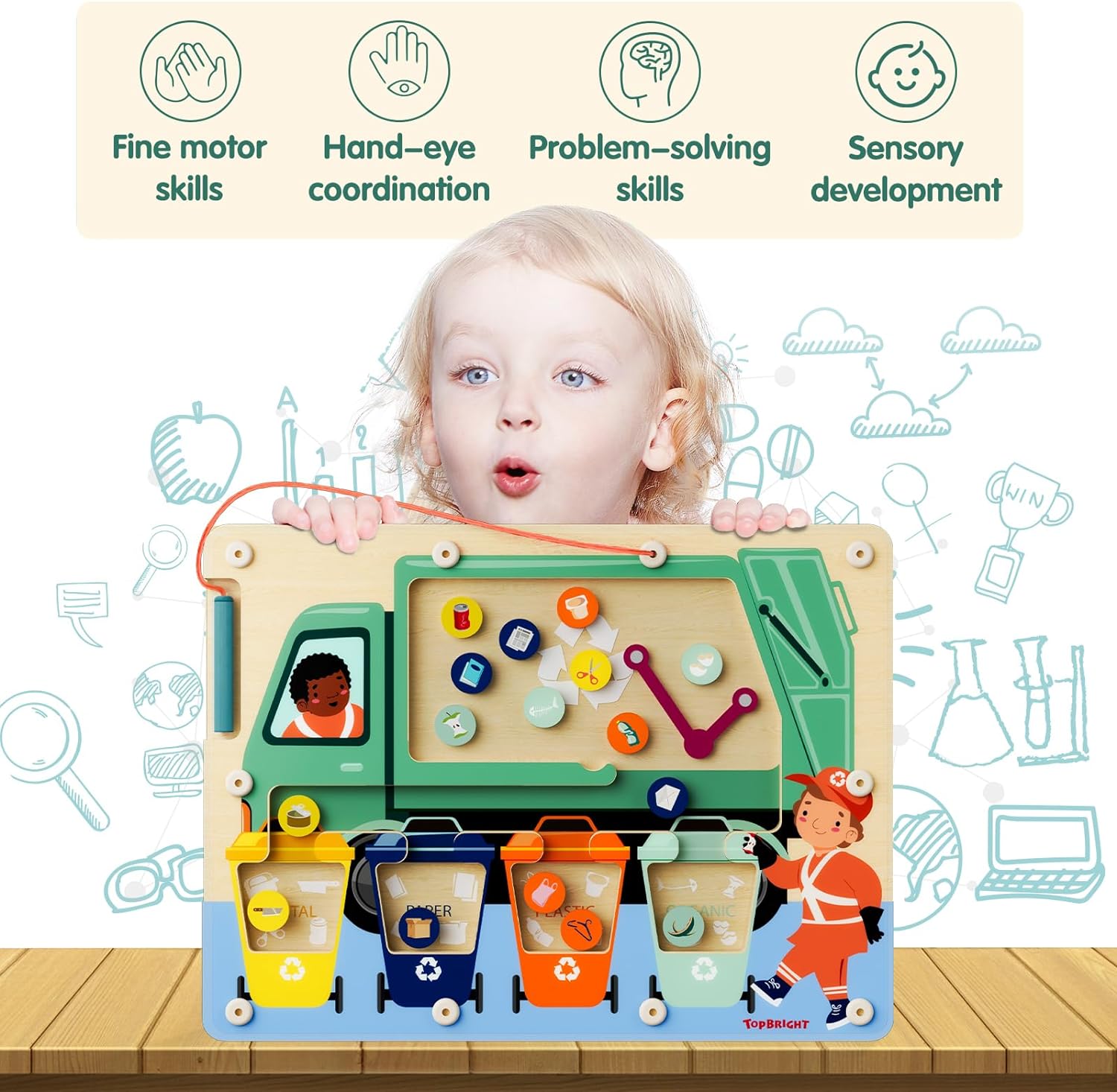 Magnetic Color Maze for Toddler 1-3, Magnetic Color Sorting Game for Kids Ages 3-5, Montessori Magnetic Toys for 1 2 3 Year Old Boys Girls Gift