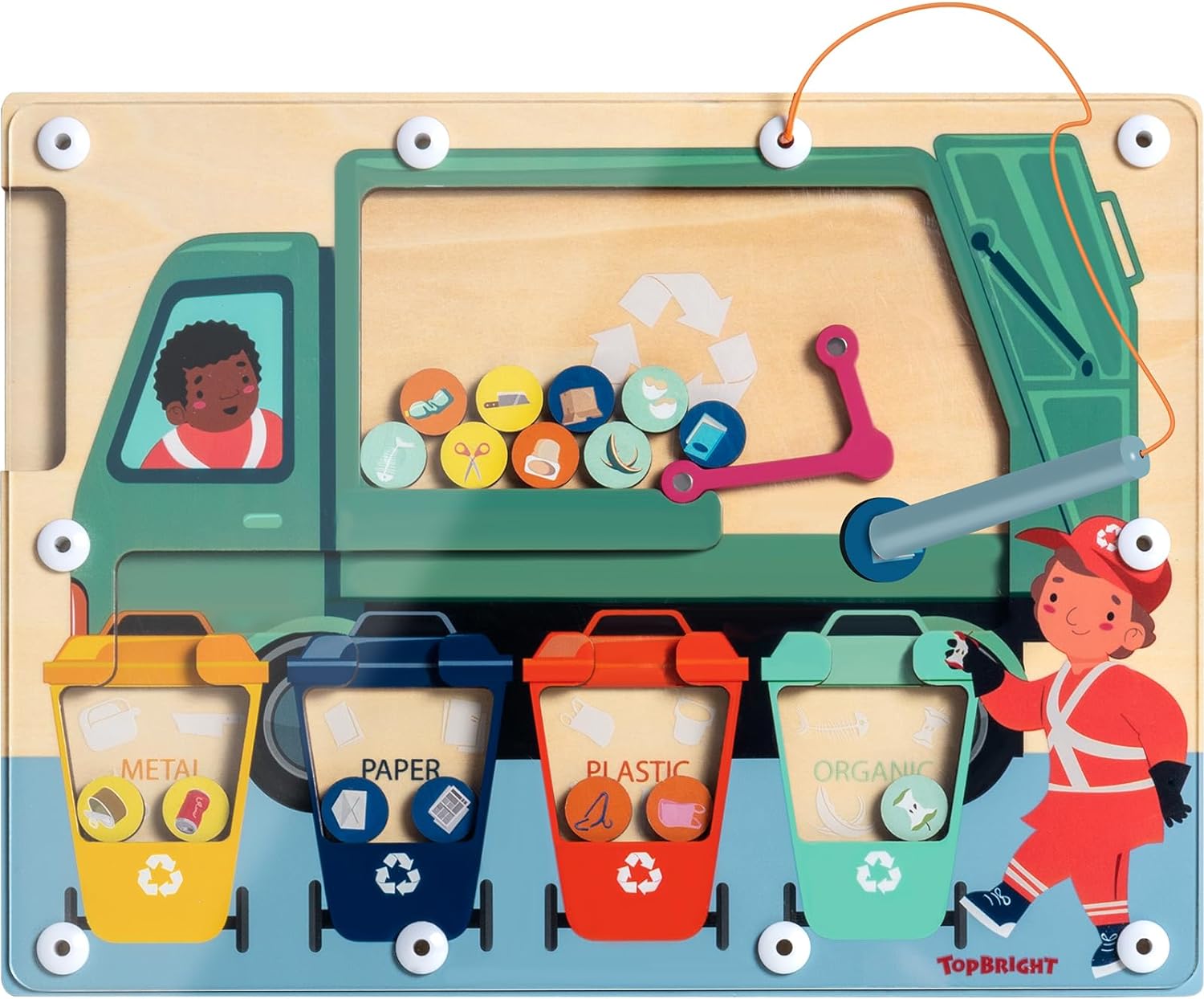 Magnetic Color Maze for Toddler 1-3, Magnetic Color Sorting Game for Kids Ages 3-5, Montessori Magnetic Toys for 1 2 3 Year Old Boys Girls Gift