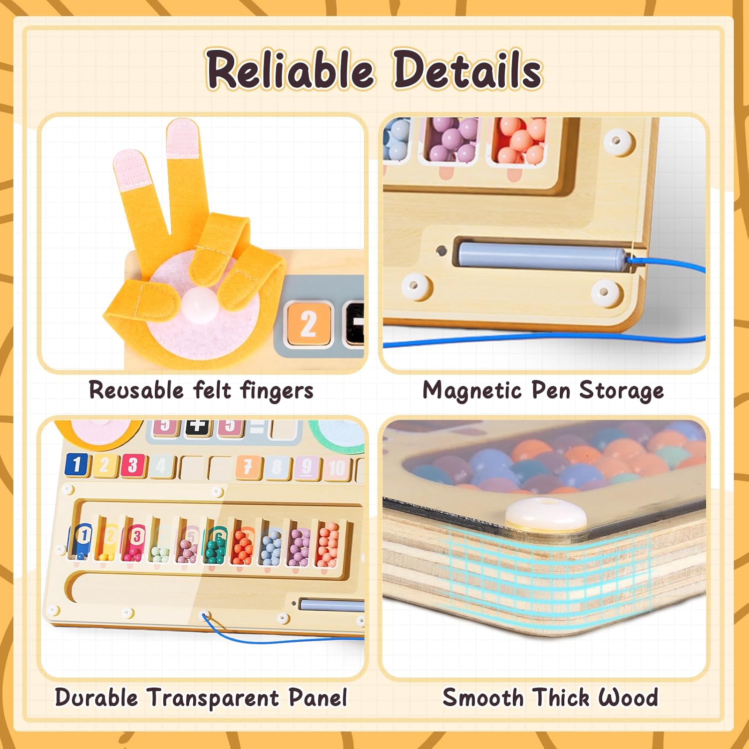 Finger Math Addition & Subtraction Toys for Kids, Interactive Magnetic Beads Sorting Matching Learning Game for Ages 3 4 5+ Year, Educational Toys Gift for Preschoolers