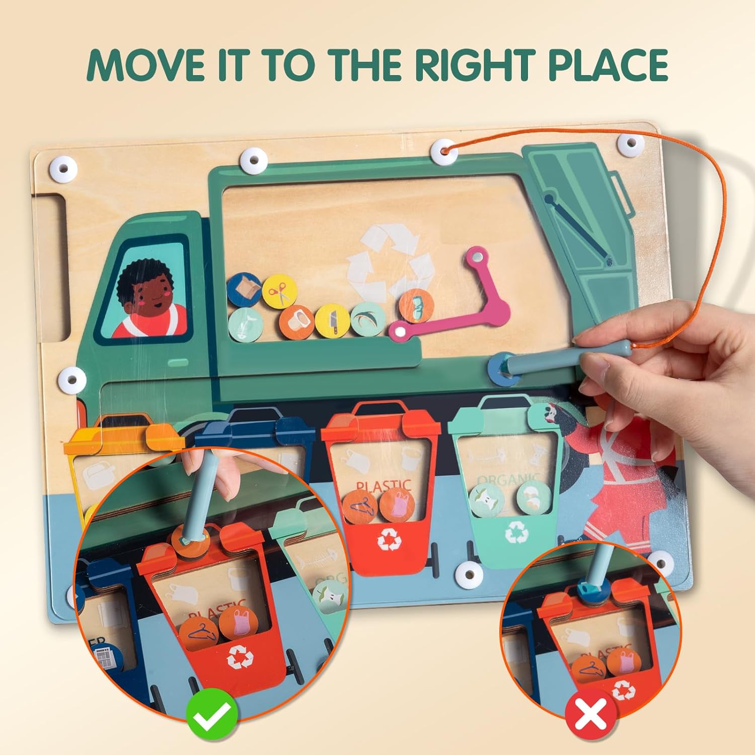 Magnetic Color Maze for Toddler 1-3, Magnetic Color Sorting Game for Kids Ages 3-5, Montessori Magnetic Toys for 1 2 3 Year Old Boys Girls Gift