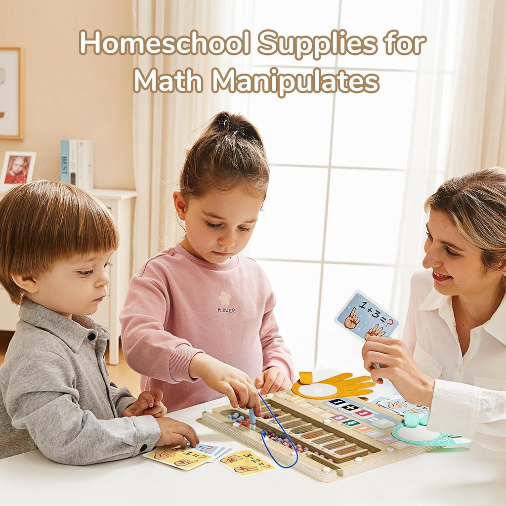 Finger Math Addition & Subtraction Toys for Kids, Interactive Magnetic Beads Sorting Matching Learning Game for Ages 3 4 5+ Year, Educational Toys Gift for Preschoolers